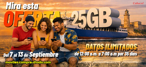 25 GB + datos ilimitados de 12-7am por 35 días